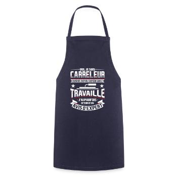 Carreleur de Carrelage Humour - Tablier de cuisine - marine - Devant - AI Model Male 185 dark (185cm)