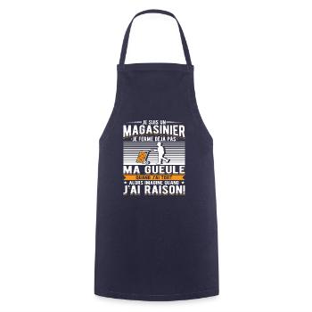 Magasinier Cadeau - Tablier de cuisine - marine - Devant - AI Model Male 185 dark (185cm)