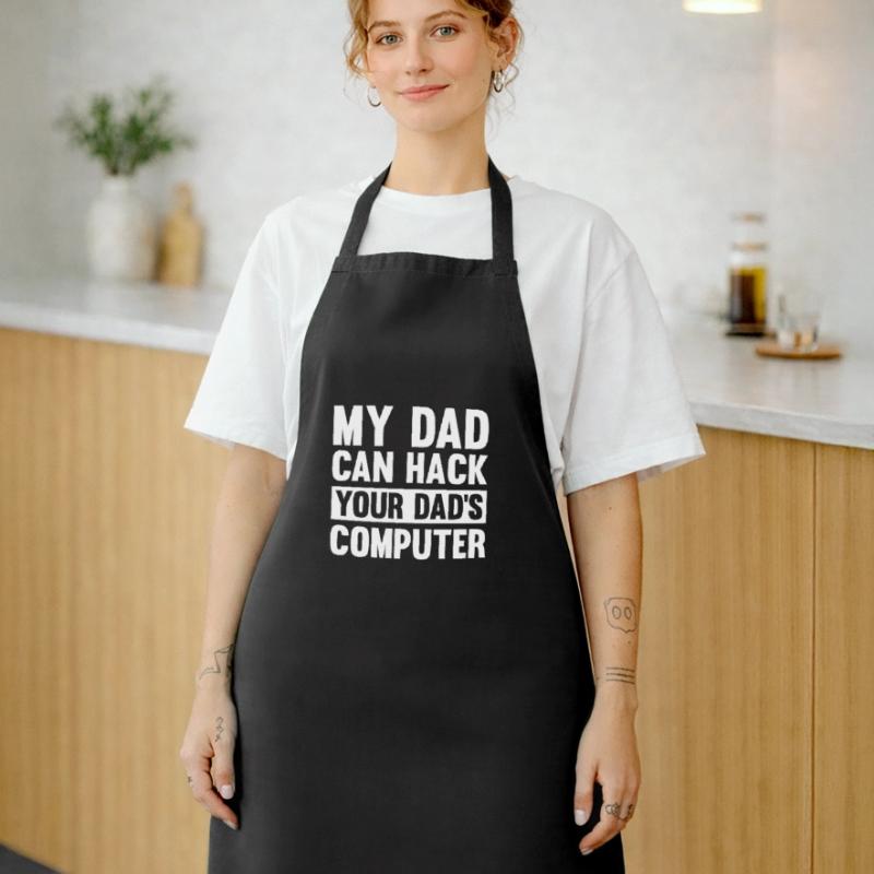 Hacker Hacking Code Computer papa saying gift Cooking Apron