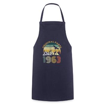 Vintage 1963 63 Anniversaire Rétro Millésime cadeau - Tablier de cuisine - marine - Devant - AI Model Male 185 dark (185cm)