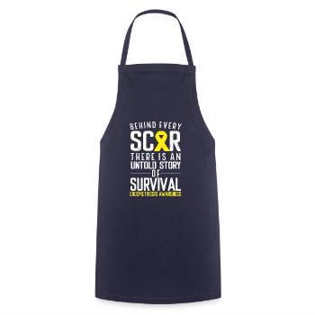 Endometriosis Awareness Behind Every Scar Survivor - Cooking Apron - navy - Front - AI Model Male 185 dark (185cm)