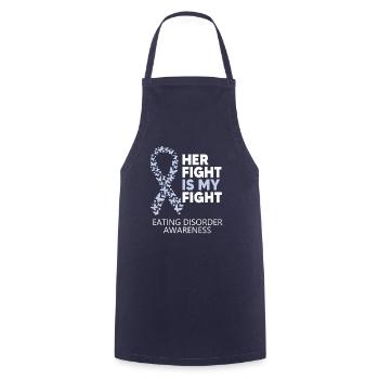 Eating Disorder Awareness Her Fight is my Warrior - Cooking Apron - navy - Front - AI Model Male 185 dark (185cm)
