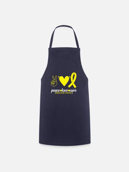 Endometriosis Awareness Peace Love Cure Survivor - Kochschürze - Navy