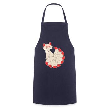 Kitsune Fuchs - Kochschürze - Navy - Vorne - AI Model Male 185 dark (185cm)