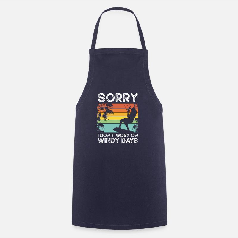 Kiteboarding windy Days Beach Wind Kite Surfing - Cooking Apron - navy