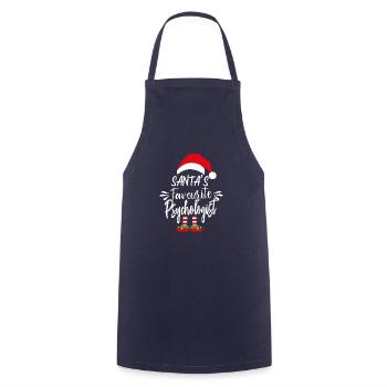 Le psychologue préféré du Père Noël - chrismas gift - Tablier de cuisine - marine - Devant - AI Model Male 185 dark (185cm)
