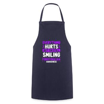 Fibromyalgia Awareness Purple Ribbon Warrior - Cooking Apron - navy - Front - AI Model Male 185 dark (185cm)
