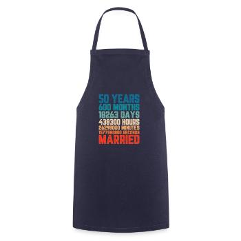 50 ans marié Mariage Mariage Dire Cadeau - Tablier de cuisine - marine - Devant - AI Model Male 185 dark (185cm)