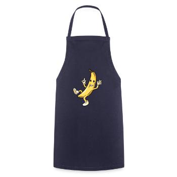 Funny Banana Design Banana Man Banana Costume - Cooking Apron - navy - Front - AI Model Male 185 dark (185cm)