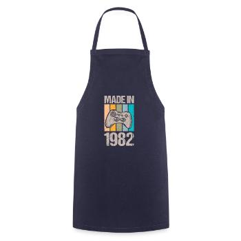 Anniversaire 1982 82 Gaming Retro Vintage Cadeau - Tablier de cuisine - marine - Devant - AI Model Male 185 dark (185cm)