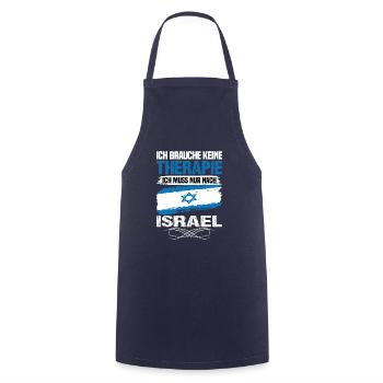 Don't need therapy I just need to go to Israel - Cooking Apron - navy - Front - AI Model Male 185 dark (185cm)