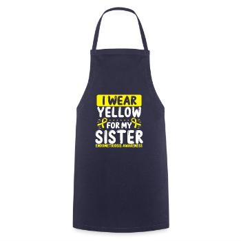 Sœur Ruban Jaune Double Endométriose Sensibilisation - Tablier de cuisine - marine - Devant - AI Model Male 185 dark (185cm)