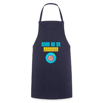 This is my weekend archery player - Cooking Apron - navy - Front - AI Model Male 185 dark (185cm)