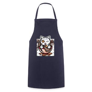 Anime Ramen Katze Nudeln Nette japanische Animation - Kochschürze - Navy - Vorne - AI Model Male 185 dark (185cm)