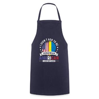 Ukrainian American Flags Pride Ukraine Flag - Kochschürze - Navy - Vorne - AI Model Male 185 dark (185cm)