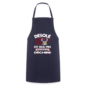 Désolé Saint-Valentin Homme Mari Humour - Tablier de cuisine - marine - Devant - AI Model Male 185 dark (185cm)