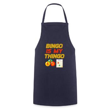 Bingo Is My Thingo Player Gambling Game Lotte - Cooking Apron - navy - Front - AI Model Male 185 dark (185cm)