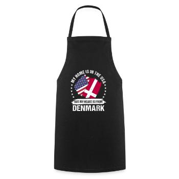 American Patriot Denmark Flag Danish Roots - Kochschürze - Schwarz - Vorne - AI Model Male 185 dark (185cm)
