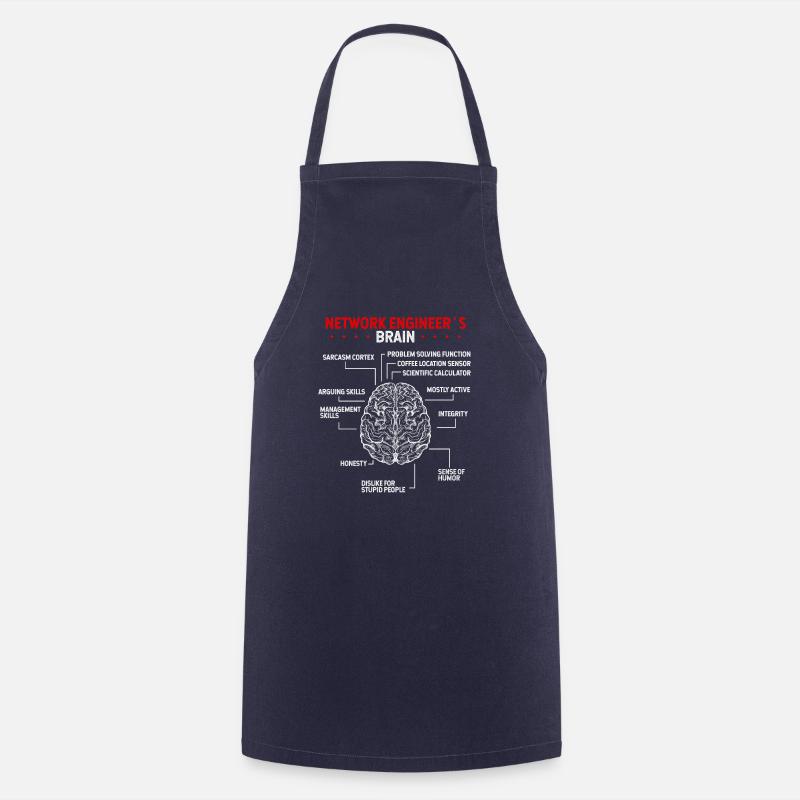 Network Engineering Brain Server Network Engineer - Cooking Apron - navy