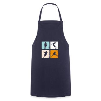 Vintage basketball motif for basketball players - Cooking Apron - navy - Front - AI Model Male 185 dark (185cm)