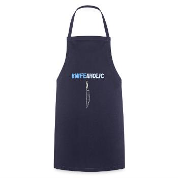 Knifeaholic Knife Collector Butcher Culinary - Cooking Apron - navy - Front - AI Model Male 185 dark (185cm)