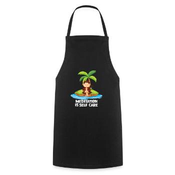 Buddhism Meditation is self-care spiritual - Cooking Apron - black - Front - AI Model Male 185 dark (185cm)