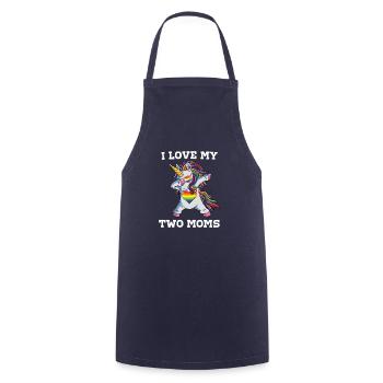 Ich liebe meine beiden Mütter süß LGBT schwul Verbündeter Einhorn cool - Kochschürze - Navy - Vorne - AI Model Male 185 dark (185cm)
