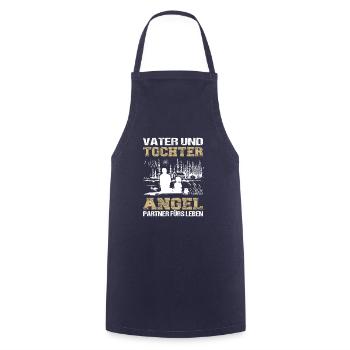 Vater und Tochter Angel Partner fürs Leben Angeln - Kochschürze - Navy - Vorne - AI Model Male 185 dark (185cm)