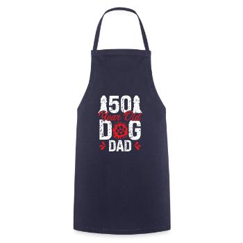 Chien de 50 ans Papa 50e anniversaire pour chien - Tablier de cuisine - marine - Devant - AI Model Male 185 dark (185cm)