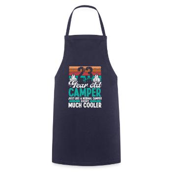 23 Year Old Camper Scouting Camping 23 Birthday - Cooking Apron - navy - Front - AI Model Male 185 dark (185cm)