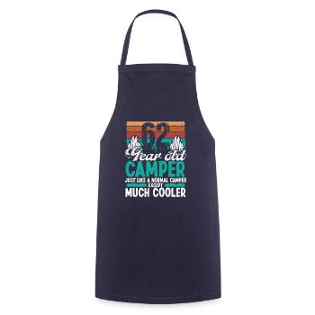62 Year Old Camper Scouting Camping 62 Birthday - Cooking Apron - navy - Front - AI Model Male 185 dark (185cm)