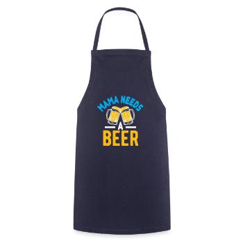 Maman a besoin d’une bière - Tablier de cuisine - marine - Devant - AI Model Male 185 dark (185cm)