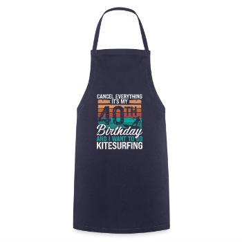 40 Birthday Kiteboarding Kitesurfer 40 Year Old - Cooking Apron - navy - Front - AI Model Male 185 dark (185cm)