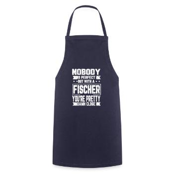 Fischer Nobody is Perfect Gift Idea - Cooking Apron - navy - Front - AI Model Male 185 dark (185cm)