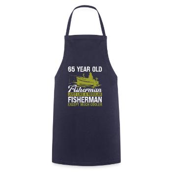 65 Year Old Fisherman Fishing Rod 65 Anglers - Cooking Apron - navy - Front - AI Model Male 185 dark (185cm)