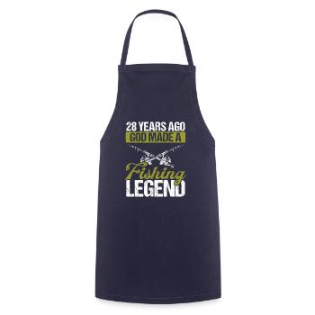 28 Year Old Fishing Legend Rod 28 Fisherman - Cooking Apron - navy - Front - AI Model Male 185 dark (185cm)