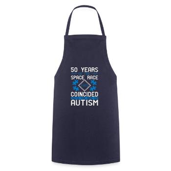 50 years of the Space Race has coincided with the - Cooking Apron - navy - Front - AI Model Male 185 dark (185cm)