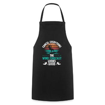 Kitesurfing Vintage Wind Forecast Kiteboarding - Cooking Apron - black - Front - AI Model Male 185 dark (185cm)