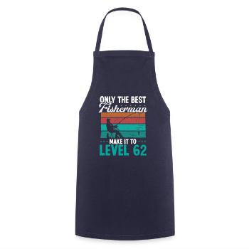 62 Fishing Level 62 Year Old Angler Fisherman - Cooking Apron - navy - Front - AI Model Male 185 dark (185cm)