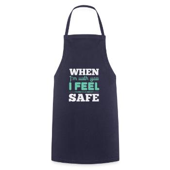 When I’m with you, I feel safe - Cooking Apron - navy - Front - AI Model Male 185 dark (185cm)