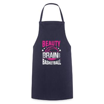 Beauty Brain And Basketball For A Basketball - Cooking Apron - navy - Front - AI Model Male 185 dark (185cm)