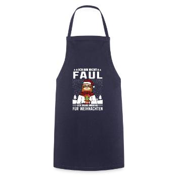 Ich bin nicht Faul Faultier Weihnachtsmarkt - Kochschürze - Navy - Vorne - AI Model Male 185 dark (185cm)