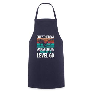 60 Scuba Diving Level 60 Year Diver Snorkeling - Cooking Apron - navy - Front - AI Model Male 185 dark (185cm)