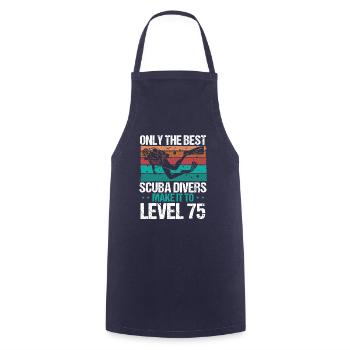 75 Scuba Diving Level 75 Year Diver Snorkeling - Cooking Apron - navy - Front - AI Model Male 185 dark (185cm)
