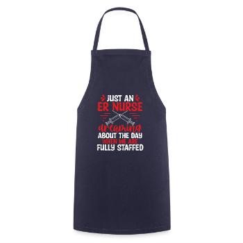 Emergency Medical Nurse Funny ER Nurse ER Tech - Cooking Apron - navy - Front - AI Model Male 185 dark (185cm)
