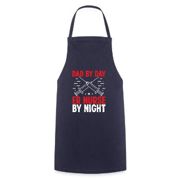 Emergency Medical Nurse Night Shift ER Nurse Dad - Cooking Apron - navy - Front - AI Model Male 185 dark (185cm)