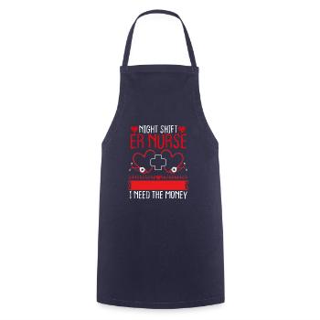 Funny ER Nurse Humor Night Shift Emergency Medical - Kochschürze - Navy - Vorne - AI Model Male 185 dark (185cm)
