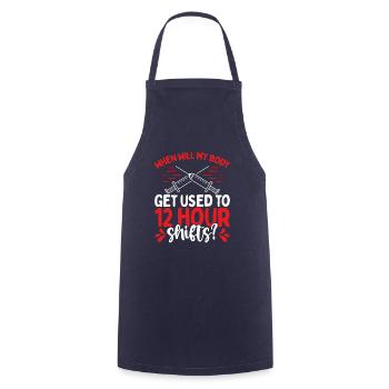 Emergency Medical Nurse 12 Hour Shifts Cardiac - Cooking Apron - navy - Front - AI Model Male 185 dark (185cm)