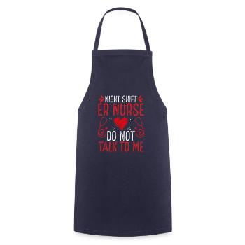 Night Shift ER Nurse Emergency Medical Nurse - Cooking Apron - navy - Front - AI Model Male 185 dark (185cm)