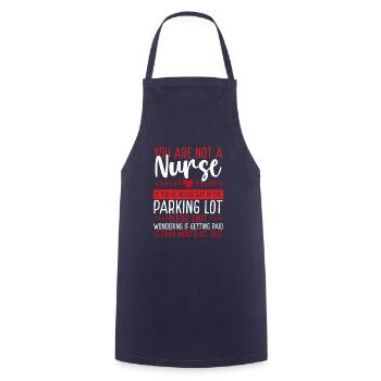RN CNA Nursing Night Shift Nurse Cardiac Nurses - Cooking Apron - navy - Front - AI Model Male 185 dark (185cm)